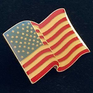 Vintage Enameled American Flag Pin signed Klein International